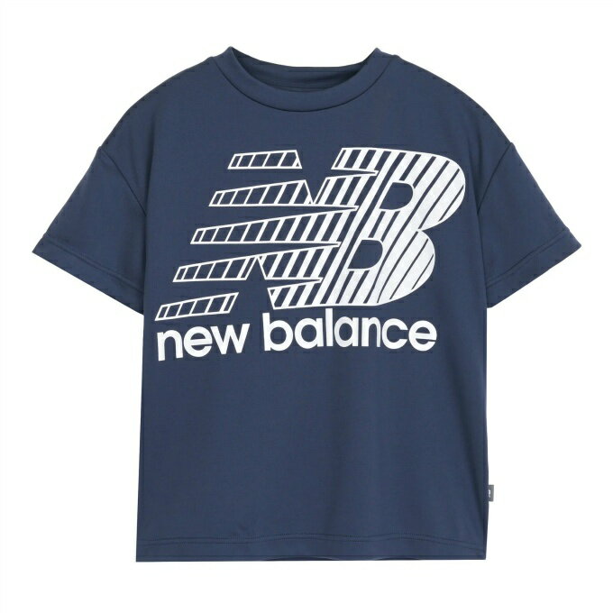 乐天商城 - ニューバランス(new balance) Tシャツ 半袖 ジュニア ポリエステル ビッグロゴショートスリーブシャツ YT61U536-NNY