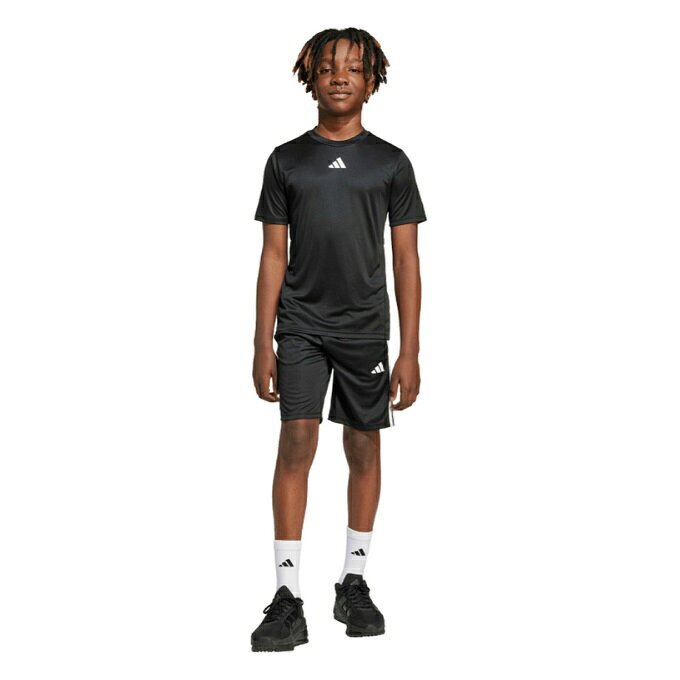 アディダス(adidas) Tシャツ 上下セット ジュニア トレイン エッセンシャルズ スリーストライプス 半袖Tシャツセット…