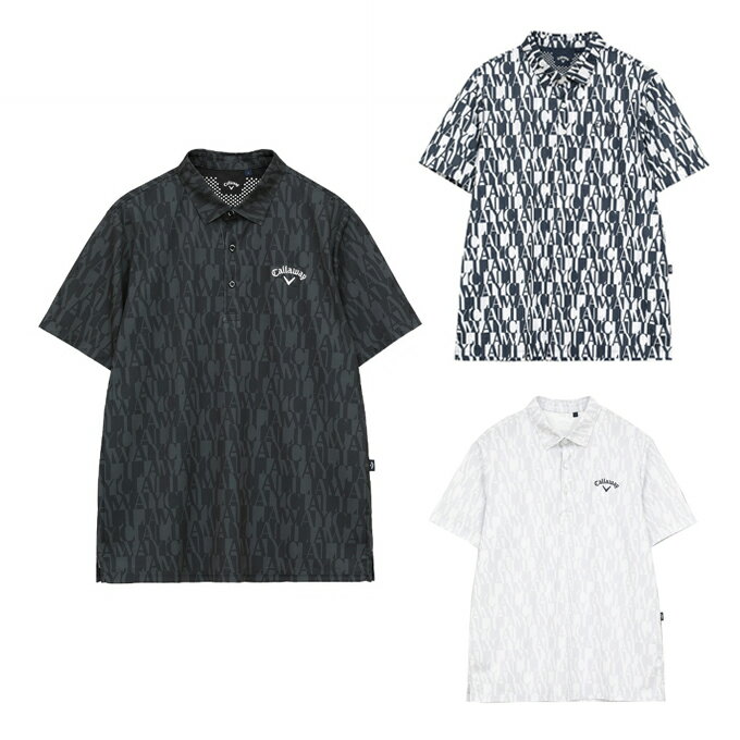 【全品対象まとめ買いクーポン最大10％OFF！6/5 0:00〜23:59】キャロウェイ ゴルフウェア ポロシャツ 半袖 メンズ ロゴプリントカノコ半袖ポロシャツ C26134110 Callaway 【国内正規品】【2026年春夏モデル】