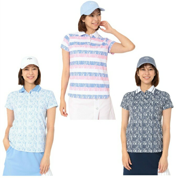 【全品対象まとめ買いクーポン最大10％OFF！6/5 0:00〜23:59】キャロウェイ(Callaway) ゴルフウェア ポロシャツ 半袖 レディース レタードプリントカノコ半袖ポロシャツ C26134204 【国内正規品】【2026年春夏モデル】