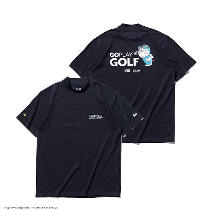 乐天商城 - ニューエラ(NEW ERA) ゴルフウェア 半袖シャツ メンズ 半袖 鹿の子 ミッドネック Tシャツ ドラえもん ネイビー 14935373 【国内正規品】【2026年春夏モデル】