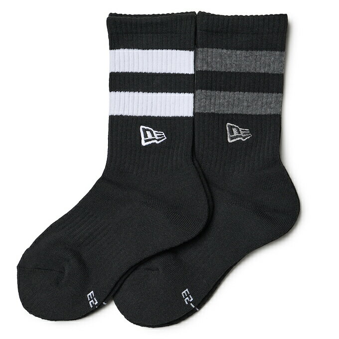 フラッグロゴをジャカードで表現した2ペアソックス。 ふくらはぎの真ん中にかかる程度の長さのクルータイプ。 ■カラー：ブラック ■サイズ：25-27cm ■素材：ポリエステル、綿 ■原産国：中国 検索ワード：靴下 くつ下 くつした