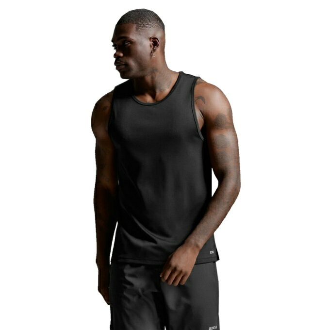 【全品対象10％OFFクーポン！9/4 20:00~9/11 1:59】ツータイムズユー(2XU) ランニングウェア Tシャツ ノースリーブ メンズ Aero メッシュ タンク MR7440A-BLK/SRF