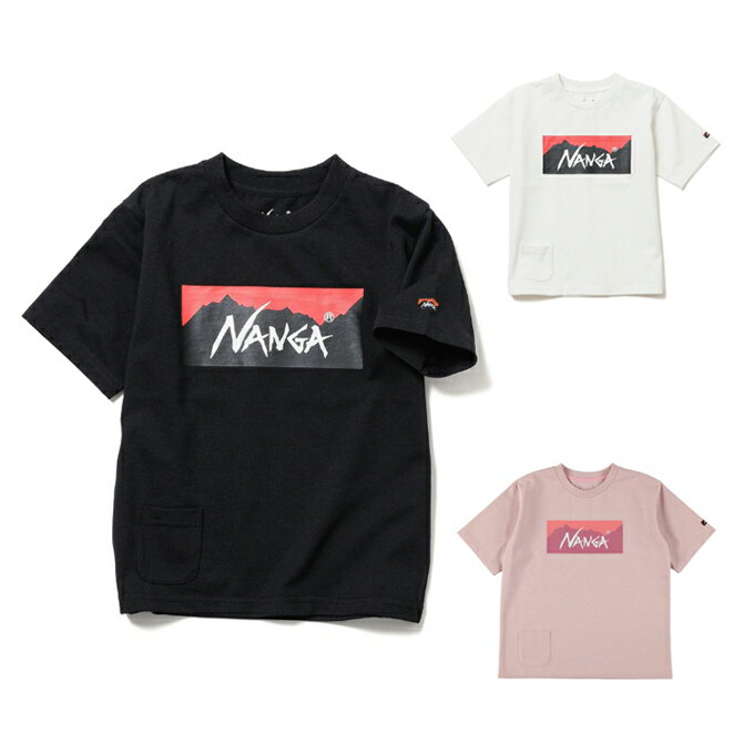 【条件達成で最大10万ポイント獲得のチャンス！4/20〜4/30】ナンガ NANGA Tシャツ 半袖 ジュニア エコH ボックスロゴ 半袖 T N2504-6M532A