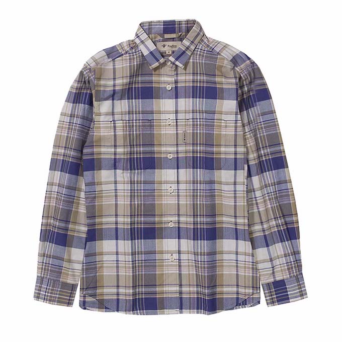 特殊セラミック繊維による遮熱効果で衣服内温度-3℃を実現した｢コカゲシールド｣素材のチェックシャツ。 紫外線を遮断することにより、淡色でも高いUV遮蔽率を発揮します。 平織りで深味があるナチュラルな風合い感を表現しました。 ■カラー：パープル ■サイズ(cm)： M ( 身幅/42、着(身)丈/65、肩幅/42、袖丈/57 ) L ( 身幅/44、着(身)丈/67、肩幅/44、袖丈/58 ) ※製品によって仕上りサイズに多少の誤差がありますのでご了承下さい。 ■素材：トランスウェットコカゲシールド ( ポリエステル78%、レーヨン22% ) ■重量：170g ■機能： ・セラミック繊維による遮熱効果で衣服内温度の上昇を抑える ・紫外線を遮断し高いUV遮蔽率を確保 ・平織りで深味があるナチュラルな風合い感を表現 ■着用感：スタンダードフィット ( 定番の快適な着用感 ) ■原産国：ベトナム 検索ワード：アウトドアウェア トレッキングウェア 長そで