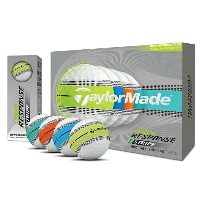 テーラーメイド(TaylorMade) ゴルフボール 1ダース 12個入 TM26 ツアーレスポンス ストライプ マルチカラー ボール Tour Response Stripe26DZ Malti【国内正規品】【2026年モデル】