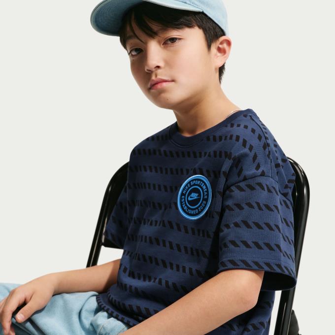 ナイキ(NIKE) Tシャツ 半袖 ジュニア NSW M90 STRIPE 半袖T IO8211-410