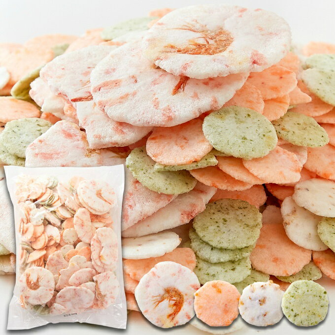 4種のえびせんべい無選別ミックスが、どっさり500g！海の幸にこだわる「えびせん専門店」が製造した、こだわりの逸品です。 ■容量：500g ■栄養成分表示（100g当たり）： エネルギー/457kcal たんぱく質/1.8g 脂質/14.9g 炭水化物/78.9g 食塩相当量/1.7g ※推定値 ■原材料： 馬鈴薯澱粉（じゃがいも）（国産）、海老、玄米（国産）、アオサ、クロレラ、砂糖、食塩、植物油脂/調味料（アミノ酸等）、膨張剤、甘味料（ステビア）、着色料（黄色5号、赤色102号、紅麹色素、ラック） ■特徴： 4種の味のハーモニー えび姿焼/一番人気！えびが「まるっと一匹」乗っている、えびの旨味いっぱいの、贅沢な逸品！ えび/えびを生地に練りこみました。上品なえびの甘さがたまらない！えびせんの王道！ 玄米/玄米を生地に練りこみました。素材で香ばしい「玄米」の風味が、ふんわりお口の中に広がります。 青さのり/青さのりを生地に練りこみました。一口食べると、磯の香りがほんのり香ります。 ※この商品は無選別で約500g入れております。種類は4種類全て入りますが、割合が偏る可能性もございます。また、簡易包装の為、配送時などの衝撃でさらに割れや欠けが生じる可能性がございます。予めご了承の上、お買い求めください。 ■広告文責：株式会社ヒマラヤ 電話番号 0570-200-370 ■商品区分：一般食品 ■原産国：日本 ■発売元：天然生活 ■保存方法：直射日光、高温多湿をお避け下さい。 ※消費期限・賞味期限はご指定できかねます。 ※返品不可となります。 ※メーカーから直送商品の為、通常よりも納期がかかります。 休業日の除く、6～9日営業日で発送予定 取り寄せ商品の為、キャンセル・返品不可となります。 メーカーの在庫状況によっては商品をご用意出来ない場合がございます。 予めご了承ください。 検索ワード：菓子 食品 食べ物 訳あり 大容量