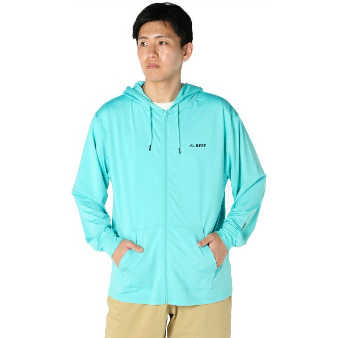 Rash Guards - リーフ(REEF) ラッシュガード 長袖 メンズ LOGO ZIPRASH PARKA ロゴ ジップラッシュ パーカー ELY261022-BLU