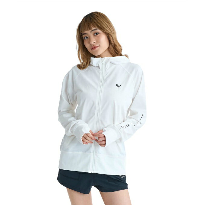 ロキシー ROXY ラッシュガード 長袖 レディース HISTORICAL LOGO HOODIE ジップラッシュフーディ RLY261035-WHT 【国…