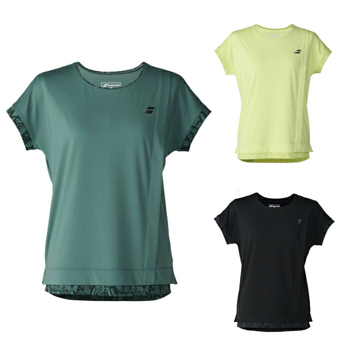 バボラ Babolat テニスウェア バドミントンウェア ゲームシャツ レディース PLAY SHORT SLEEVE SHIRT BWP6571 【国内正規品】