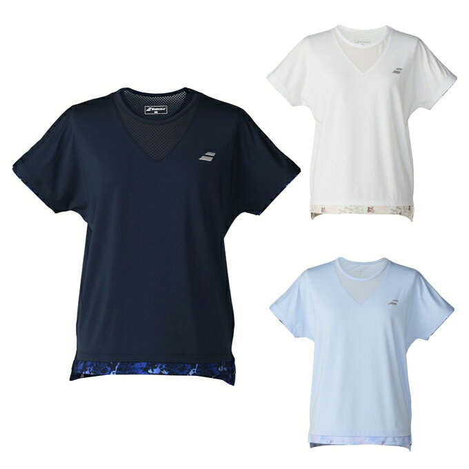 バボラ Babolat テニスウェア バドミントンウェア ゲームシャツ レディース PLAY SHORT SLEEVE SHIRT BWP6574 【国内正規品】