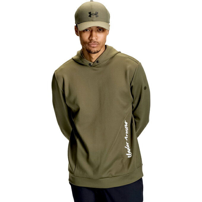 アンダーアーマー(UNDER ARMOUR) ゴルフウェア スウェット メンズ UAティートゥーグリーン アーマーニット ロングスリーブ フーディー 6016712-390