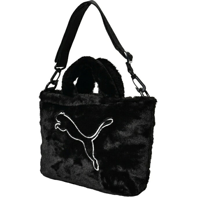 ■カラー：01(PUMA Black) ■サイズ: 31cm x 高さ: 20cm x マチ:10cm ■容量：3.5L ■特徴： メインジッパーコンパートメント PUMAキャットロゴ ふんわりとしたファーの起毛感が目を引く、ファー ミニショッパー バッグ 3.5L。 ファー素材で仕上げたやわらかな表情が、コーディネートに季節感を添えます。ハンドル付きで手持ちしやすく、取り外し可能なショルダーストラップを使えば肩掛けにも対応。ストラップはアジャスターで長さを調節でき、スタイルやシーンに合わせて使い分けられます。内側にはジッパー付きポケットを備え、小物を分けて収納できるのもポイント。普段のお出かけやちょっとした荷物を持ち歩く際におすすめのアイテムです。 ■お手入れ方法 汚れた部分は湿った布で軽く拭いて下さい。 洗剤を使わないで下さい。 濡れた状態で他の洗濯物と一緒に重ね合わせないで下さい。 装飾を除く 検索ワード：shoes シューズ 靴 ジョギングシューズ マラソンシューズ トレーニング ジョギング ランニング