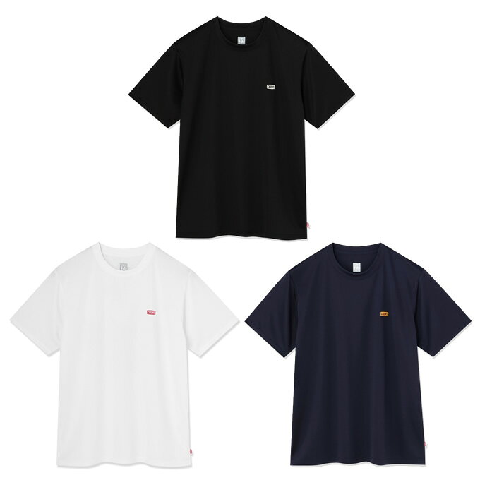シナワバ柄のブービーバードロゴが映えるバックプリントTシャツ ■カラー：Black、Navy、White ■サイズ(cm)： M／W ( 着丈/60、肩幅/40、身幅/48、裄丈/37、袖丈/17 ) L／W ( 着丈/62、肩幅/41、身幅/50、裄丈/39、袖丈/18 ) ※製品によって仕上りサイズに多少の誤差がありますのでご了承下さいませ。 ■素材：Polyester 100% ■生地の厚さ：普通 ■フィット感：普通 ■透け感：Whiteのみあり ■伸縮性：ややあり ■原産国：中国 ■仕様：ドライ加工 ■デザイン： CHUMS定番のバックプリントTシャツをベースにアレンジした一枚。 左胸にはワンポイントでCHUMSロゴをあしらい、背面にはシナワバ柄を落とし込んだブービーバードロゴを大胆にプリントしました。 シナワバとは、CHUMSの本拠地であるユタ州・ザイオン国立公園の終点バス停「Temple of Sinawaba」に由来する名称。CHUMSのルーツを感じられる、ネイティブな雰囲気のデザインが魅力です。 ■素材特性： 薄手のポリエステル100％素材を使用。内側をメッシュ構造にすることで肌離れが良く、さらっとした着心地が続きます。通気性にも優れており、気温の高い日でも快適に着用可能。洗濯後も乾きが早く、デイリーに使いやすい素材です。 検索ワード：アウトドアウェア トレッキングウェア 半そで ショートスリーブ