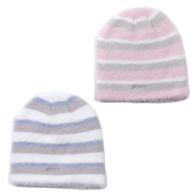 シャギー素材のボーダー編みシングルビーニー。 ■カラー：PINK、WHITE ■サイズ：横幅/24、高さ/23.5 ※製品によって仕上りサイズに多少の誤差がありますのでご了承下さいませ。 ■重量：110g ■素材：ナイロン100% ■原産国：中国製 ■セット商品/シリーズ商品：6KNOT WEAR 検索ワード：ニットキャップ ビーニー