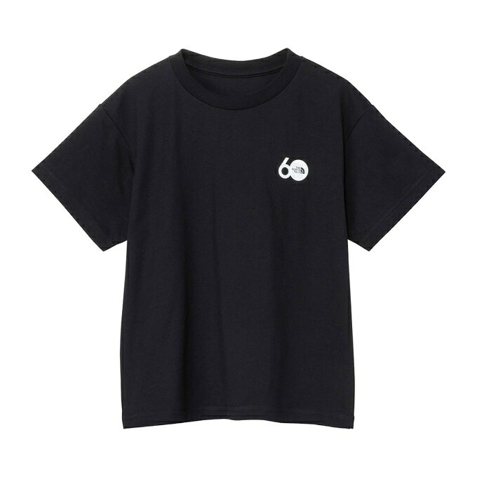 THE NORTH FACE60周年を記念し、60周年のロゴをフロントに配置したシンプルな半袖Tシャツのトドラーモデル ■カラー：K(ブラック) ■サイズ(cm)： 110 ( 着丈/43、身幅/40、肩幅/36、袖丈/12、裾幅/40、袖口幅/14 ) 120 ( 着丈/46、身幅/42、肩幅/38、袖丈/13、裾幅/42、袖口幅/15 ) ※製品によって仕上りサイズに多少の誤差がありますのでご了承下さい ■素材：Flashdry Nature Cotton 20/1（綿100％） ■原産国：中国 ■特徴： ・現代的なフォントをベースに、直線と円で構成されたミニマルなデザインの60周年ロゴを左胸に配置・コットン100%の天然素材でありながら、化学繊維に近い速乾性を備えた生地 ■機能・デザイン： ・背面右肩に小さくハーフドームのロゴプリント・UVケア（UPF15-30、紫外線カット率85%以上）機能付き・親子でお揃いのコーディネートが楽しめる大人共通デザイン ・おすすめシーン/ライフスタイル・アウトドア ■機能： ・QUICK DRY/吸汗速乾性に優れた素材。 ・UV CARE/日常生活に対応。UPF15-30、UVカット率85％以上を確保。 ・FLASHDRY-NATURE/天然繊維100%でありながら、吸汗速乾性に加え肌触りの良さを兼ね備えたTHE NORTH FACE独自基準の吸汗速乾素材。 検索ワード：アウトドアウェア トレッキングウェア 半そで こども 子供 子ども キッズ ボーイズ ガールズ 男の子 女の子 男子 女子 小学生