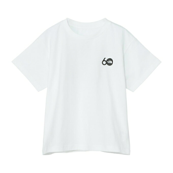 THE NORTH FACE60周年を記念し、60周年のロゴをフロントに配置したシンプルな半袖Tシャツのトドラーモデル ■カラー：W(ホワイト) ■サイズ(cm)： 110 ( 着丈/43、身幅/40、肩幅/36、袖丈/12、裾幅/40、袖口幅/14 ) 120 ( 着丈/46、身幅/42、肩幅/38、袖丈/13、裾幅/42、袖口幅/15 ) ※製品によって仕上りサイズに多少の誤差がありますのでご了承下さい ■素材：Flashdry Nature Cotton 20/1（綿100％） ■原産国：中国 ■特徴： ・現代的なフォントをベースに、直線と円で構成されたミニマルなデザインの60周年ロゴを左胸に配置・コットン100%の天然素材でありながら、化学繊維に近い速乾性を備えた生地 ■機能・デザイン： ・背面右肩に小さくハーフドームのロゴプリント・UVケア（UPF15-30、紫外線カット率85%以上）機能付き・親子でお揃いのコーディネートが楽しめる大人共通デザイン ・おすすめシーン/ライフスタイル・アウトドア ■機能： ・QUICK DRY/吸汗速乾性に優れた素材。 ・UV CARE/日常生活に対応。UPF15-30、UVカット率85％以上を確保。 ・FLASHDRY-NATURE/天然繊維100%でありながら、吸汗速乾性に加え肌触りの良さを兼ね備えたTHE NORTH FACE独自基準の吸汗速乾素材。 検索ワード：アウトドアウェア トレッキングウェア 半そで こども 子供 子ども キッズ ボーイズ ガールズ 男の子 女の子 男子 女子 小学生