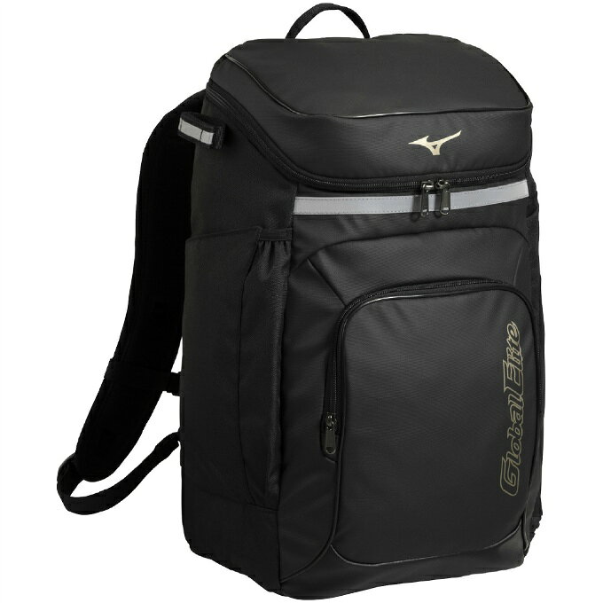 大きめのジュニア用バックパック。 ■カラー：95 ( ブラック×ゴールド ) ■サイズ：L30×W19×H49cm ※製品によって仕上りサイズに多少の誤差がありますのでご了承下さい。 ■素材：ポリエステル ( 裏加工PU )・合成皮革 ( PU ) ■質量：約700g ■容量：約30L ■原産国：ベトナム製 ■特徴： ・色落ちに強く、環境に優しい原着素材採用。 ・産業資材に使われている高再帰反射テープを搭載。お子様の安全を守る。 検索ワード：バック かばん 鞄 スポーツバッグ リュックサック リュック デイバッグ バッグパック バッグ 野球バック 野球バッグ 野球 野球用品 ソフトボール用品 守備手 RSBP