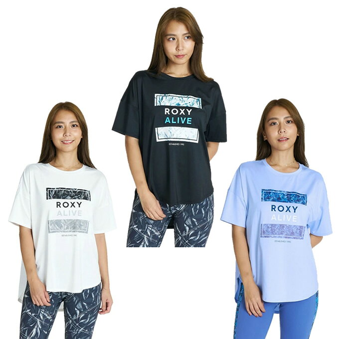 ロキシー(ROXY) Tシャツ 半袖 レディース FITNESS FEEL FREE SS TEE バックロング ...