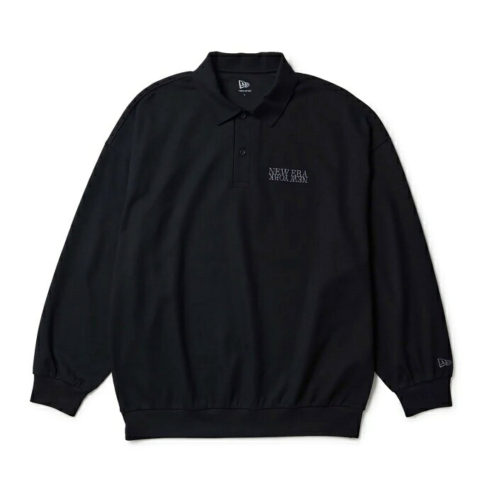 ニューエラ(NEW ERA) ゴルフウェア ポロシャツ 長袖 メンズ ピケ ヘビーウェイト 鹿の子 ブラック 15129477 【2026年秋冬モデル】【国内正規品】