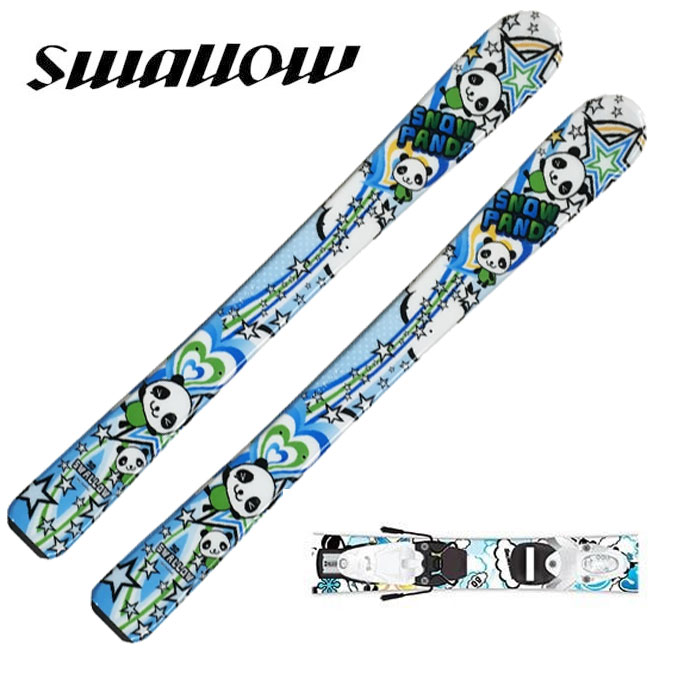 スワロー Swallow ジュニア スキー板セット 金具付 SNOWPANDA SAX+TEAM 4 スノーパンダ+チーム 子供用スキー 【取付無料】