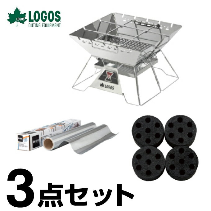ロゴス The ピラミッドTAKIBI L+エコココロゴス ミニラウンドストーブ4+お掃除楽ちんシート 極厚 お買い得3点セット R14AH28 LOGOS