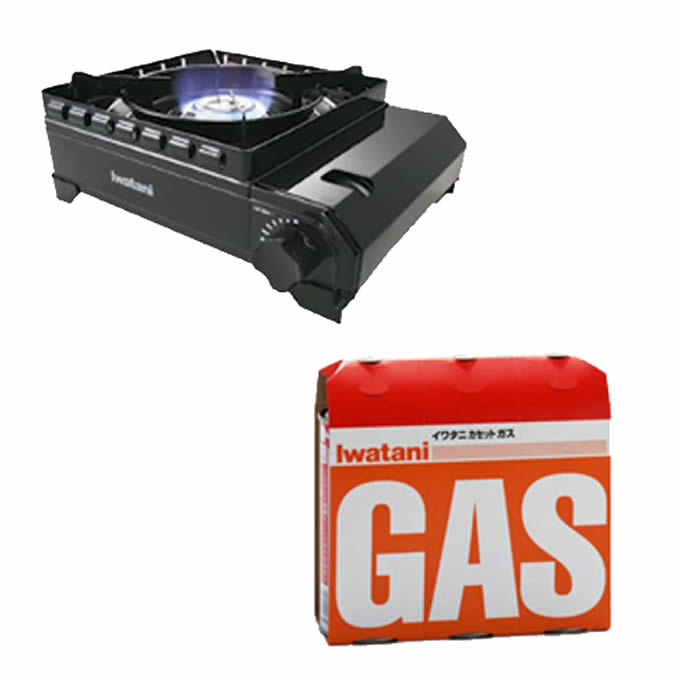 イワタニ カセットコンロセット アウトドアコンロ タフまる+イワタニカセットガス(オレンジ)3P CB-ODX-1+CB-250-OR Iwatani