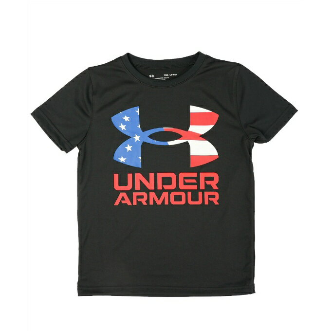 アンダーアーマー Tシャツ 上下セット ジュニア UA TECH FLAG LOGO SHORT SLEEVE+ショーツ 1371812-001+1361819-001 UNDER ARMOUR