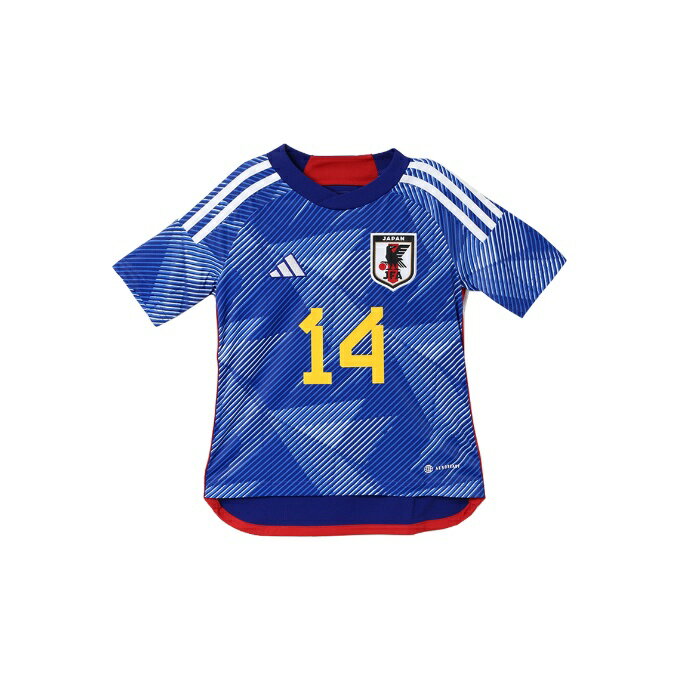アディダス サッカー 日本代表 2022 ホーム レプリカ ユニフォーム 半袖 背番号 14 マーク有り HC6299 ジュニア adidas格安セール サッカー 用品 セール