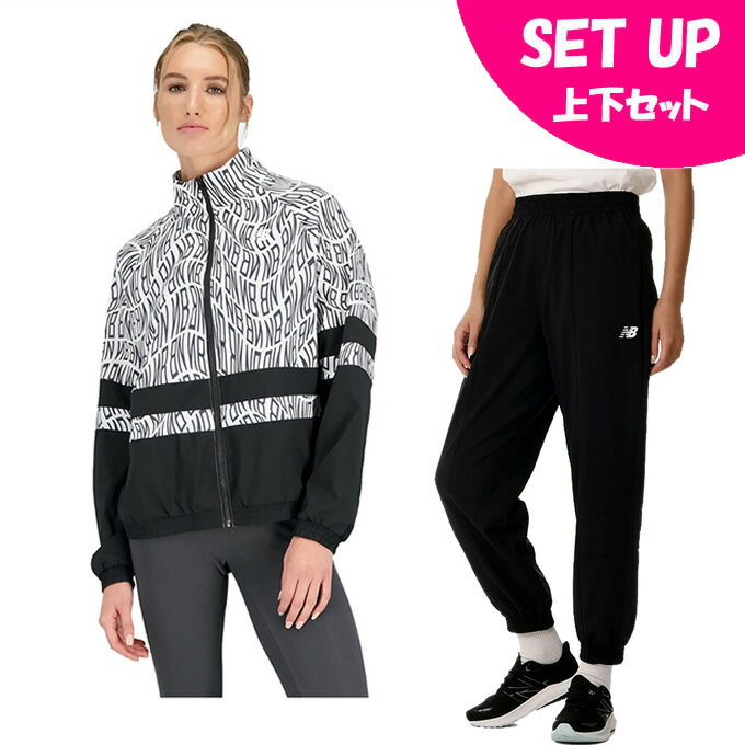 ニューバランス ウインドブレーカー上下セット レディース Relentless プリントウーブンジャケット+ウーブンジョガー WJ31193+AWP31185 new balanceのサムネイル