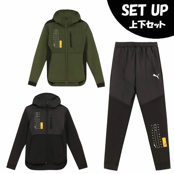 【楽天ライブショッピング視聴者限定全品ポイント3倍！最大6倍!※要エントリー 2023年11月18日19：30〜11月19日 9:59】 プーマ スポーツウェア ジャージ 上下セット メンズ トレーニング STRENGTH TRAIN ニット ジャケット+ニット パンツ 524285+524286のサムネイル