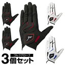 ミズノ ゴルフ 左手用グローブ メンズ 手袋 ダブルグリップ 左手 5MJML401 MIZUNO 【3個セット】