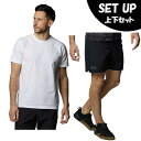 アンダーアーマー 半袖Tシャツ ハーフパンツ セット メンズ パフォーマンスコットン ショートスリーブTシャツ+ ショーツ 1384805-100+1384809-001 UNDER ARMOUR