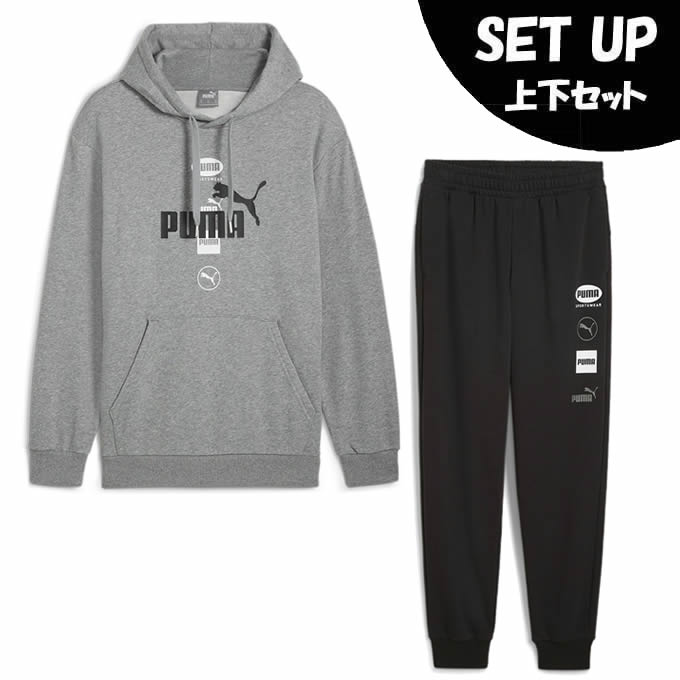 プーマ スポーツウェア スウェット 上下セット メンズ POWER裏毛フードスウェット+PUMA POWER裏毛スウェットパンツ 684136+684157 PUMA