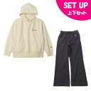 チャンピオン Champion スウェットウェア上下セット レディース フーデッドスウェットシャ+ストレートパンツ CW-A104-020+CW-A204-055