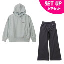 チャンピオン Champion スウェットウェア上下セット レディース フーデッドスウェットシャツ+ストレートパンツ CW-A104-060+CW-A204-055