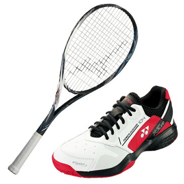 ミズノ ソフトテニスラケットセット オールラウンド メンズ レディース TX900 + パワークッション104 ラケット + テニスシューズ オムニ クレー MIZUNO