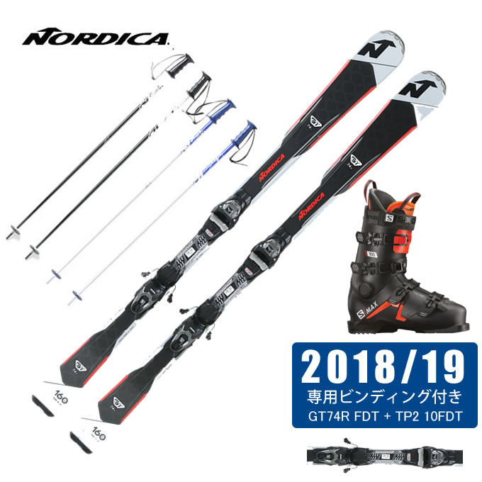 ノルディカ NORDICA スキー板 4点セット メンズ GT74R FDT + TP2 10FDT + S/MAX 100 + CX-FALCON