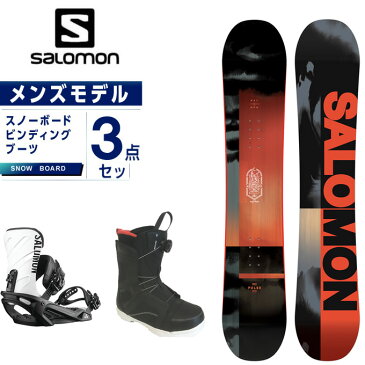 サロモン スノーボード 3点セット メンズ ボード+ビンディング+ブーツ PULSE + RHYTHM BK/WHT リズム salomon