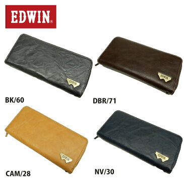 【対象商品限定10%OFFクーポン】 エドウィン EDWIN グレイン合皮 Wメタル ラウンドジップ長財布 12289939 プレゼント 父の日 ギフト 贈り物 od