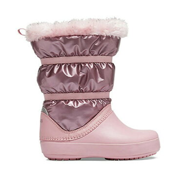 クロックス スノーブーツ ジュニア Girls’ Crocband LodgePoint Metallic Winter Boot 205829-6SF crocs od
