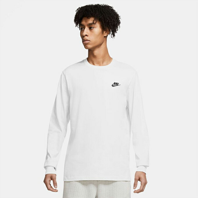 乐天商城 - 【メール便送料無料】ナイキ Tシャツ 長袖 メンズ クラブ L/S Tシャツ AR5194-100 NIKEトレーニングウェア スポーツウェア ロングTシャツ ホワイト 白