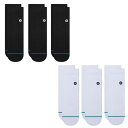 スタンス ソックス STANCE SOCKS ソックス メンズ ICON QUARTER 3 PACK A356A21IQP BLK od