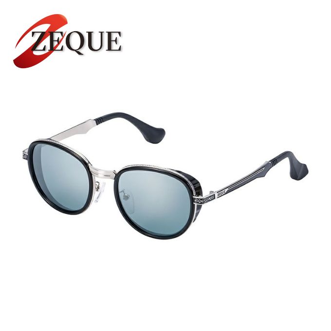 ゼクー 偏光サングラス ギブソン ブラック／シルバー マスターブルー／シルバーミラー（MB／SM） TALEX Gibson F-2122 ZEQUE おしゃれ ‥ od