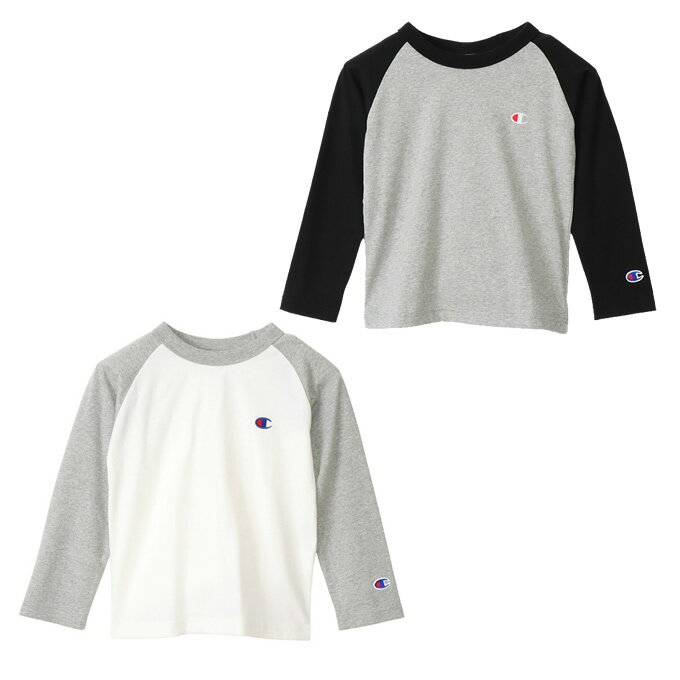 乐天商城 - チャンピオン(Champion) Tシャツ 長袖 キッズ ラグランロングスリーブTシャツ CK-Y403