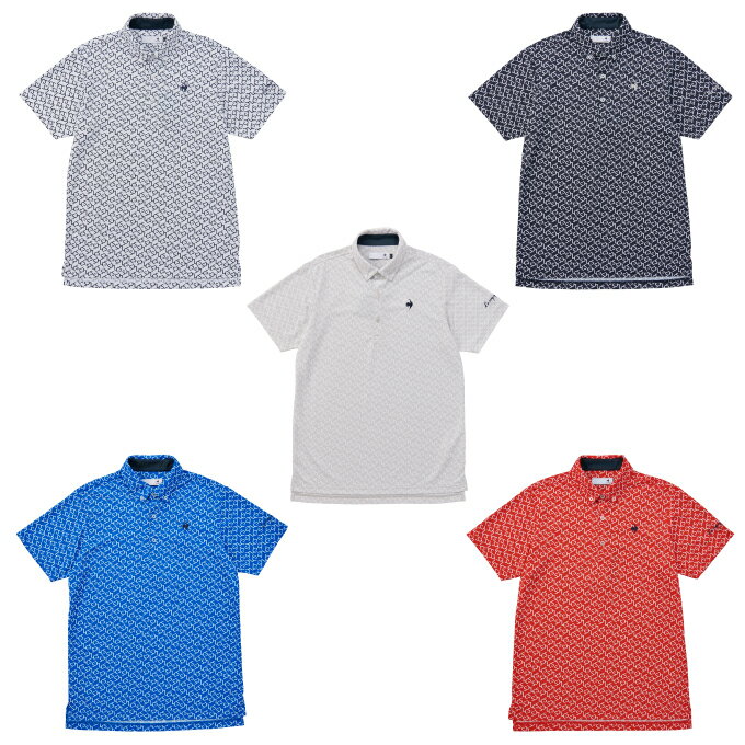 ルコックスポルティフ le coq sportif ゴルフウェア ポロシャツ 半袖 メンズ 高通気総柄プリント半袖ポロ QGMXJA53 od