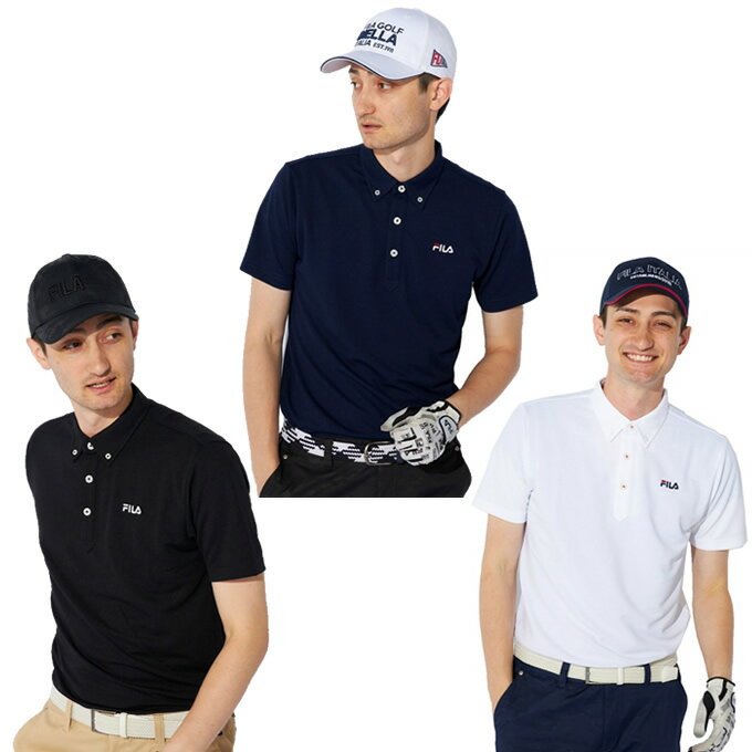 フィラ ゴルフウェア ポロシャツ 半袖 メンズ 無地半袖ポロシャツ 784610Y シンプル ワンポイント ロゴ..