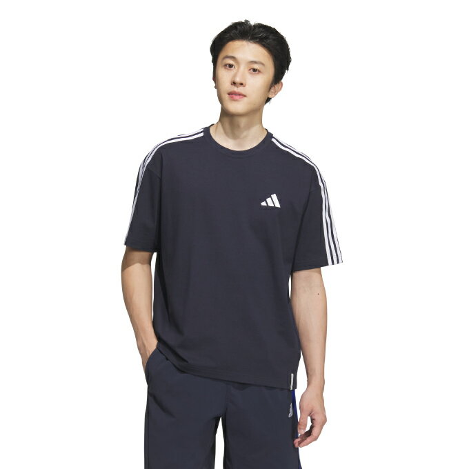 【メール便送料無料】アディダス Tシャツ 半袖 メンズ エッセンシャルズ プラス ルーズフィット スリーストライプス 半袖Tシャツ ESS+ 3S Tシャツ JUP90-JW6945 adidas