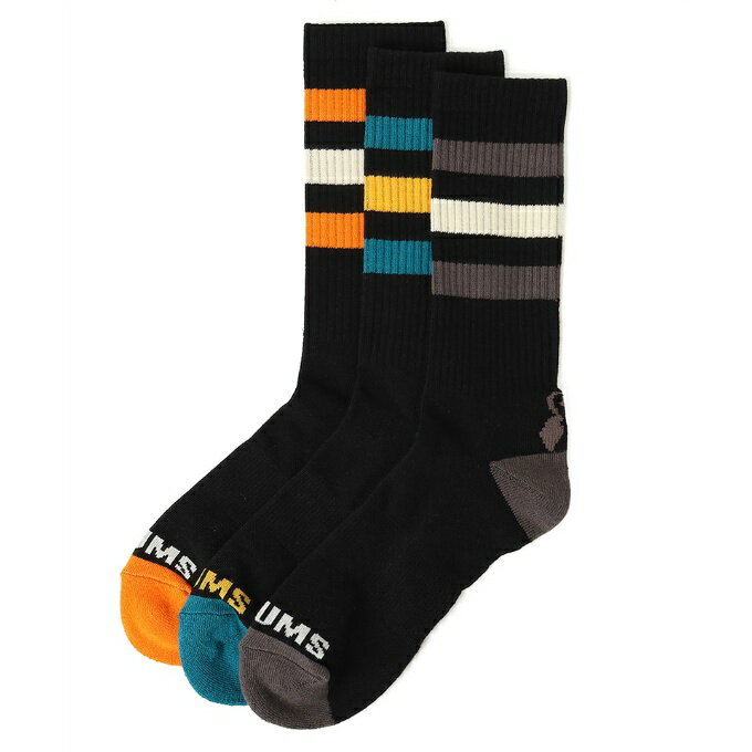 チャムス CHUMS ソックス メンズ レディース 3Pブービーミディアムソックス 3P Booby Medium Socks CH06-1129-Black od